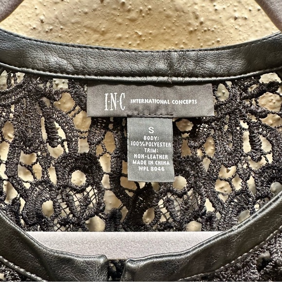 INC Classy Crochet Lace Sheer Open Work Zip Jacket Small Whimsygoth Office - Picture 3 of 8